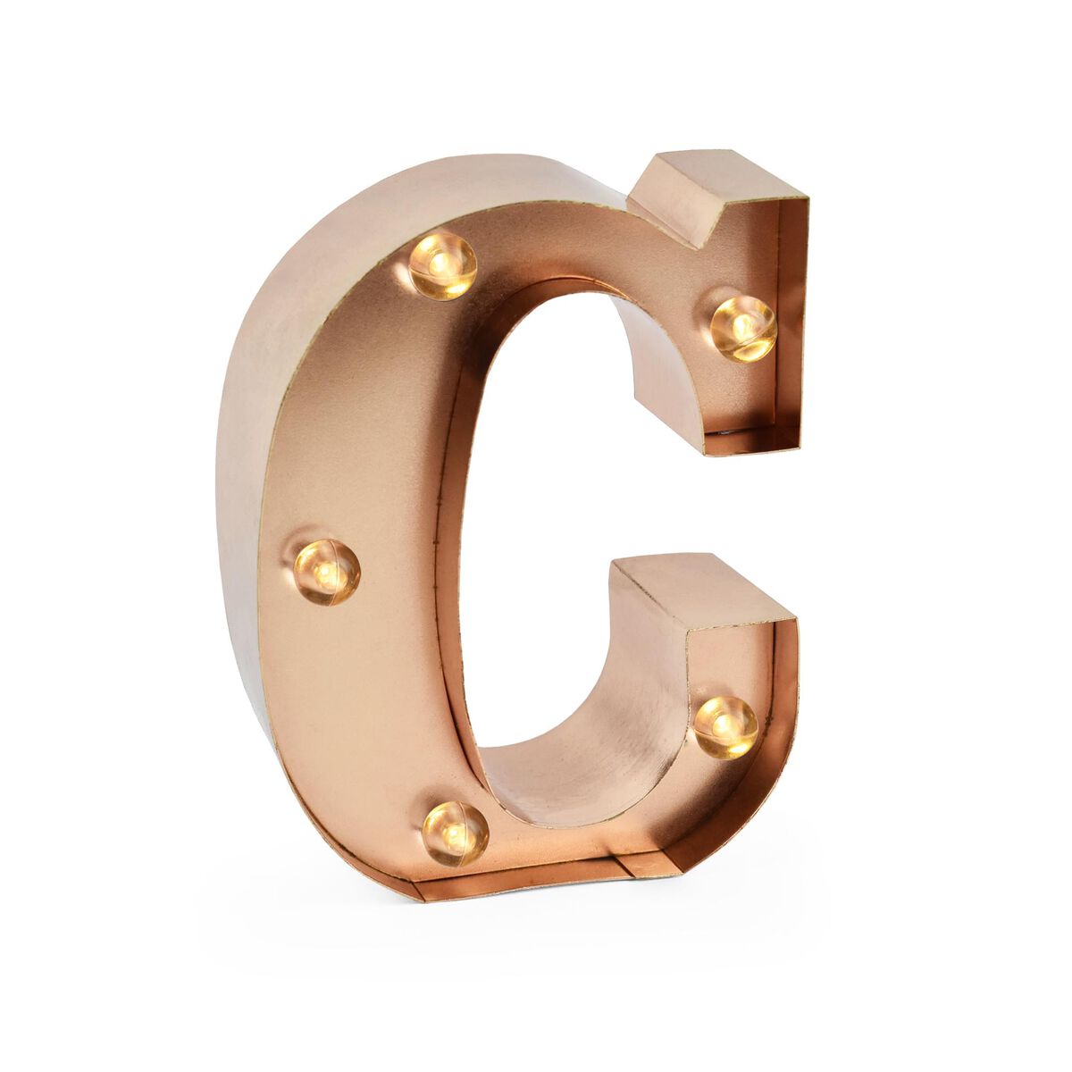 Rose Gold Light-Up Decorative Letter - C - Mini Decorative Light