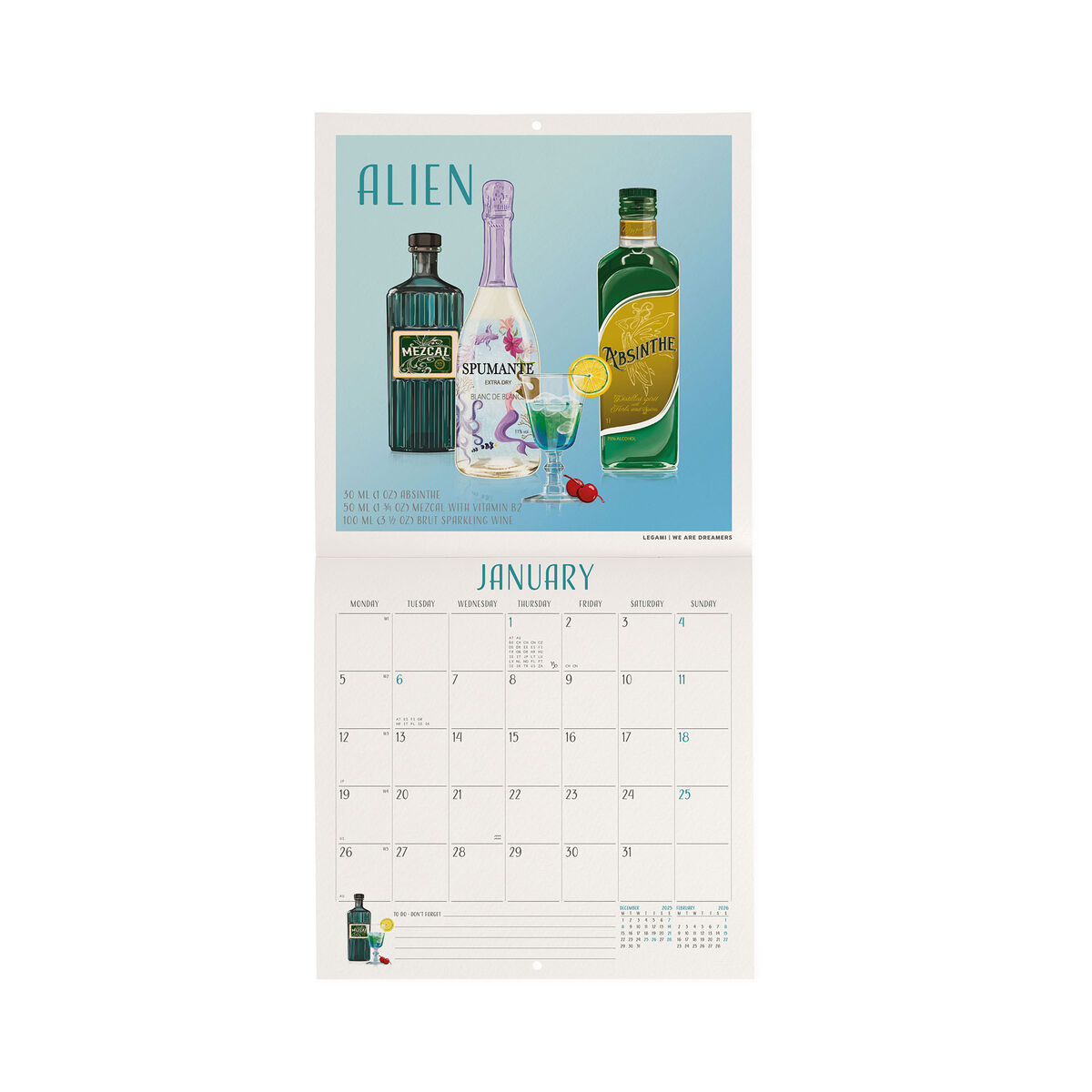 2026 Wall Calendar - 18 x 18 cm