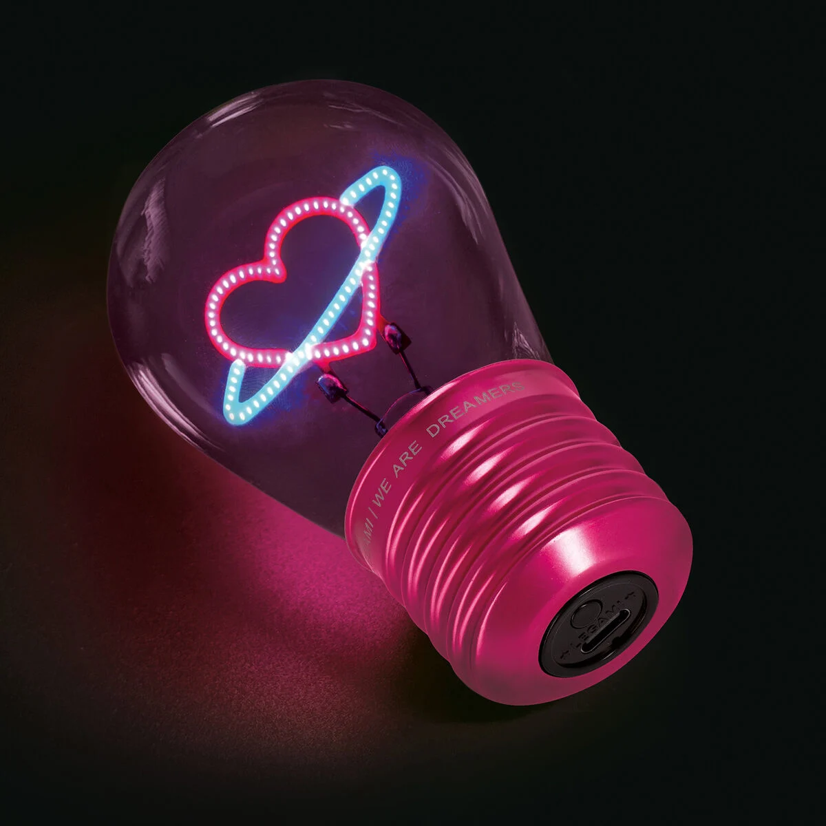 Decorative Lightbulb-Shaped Table Lamp - Heart - Bulb Fiction