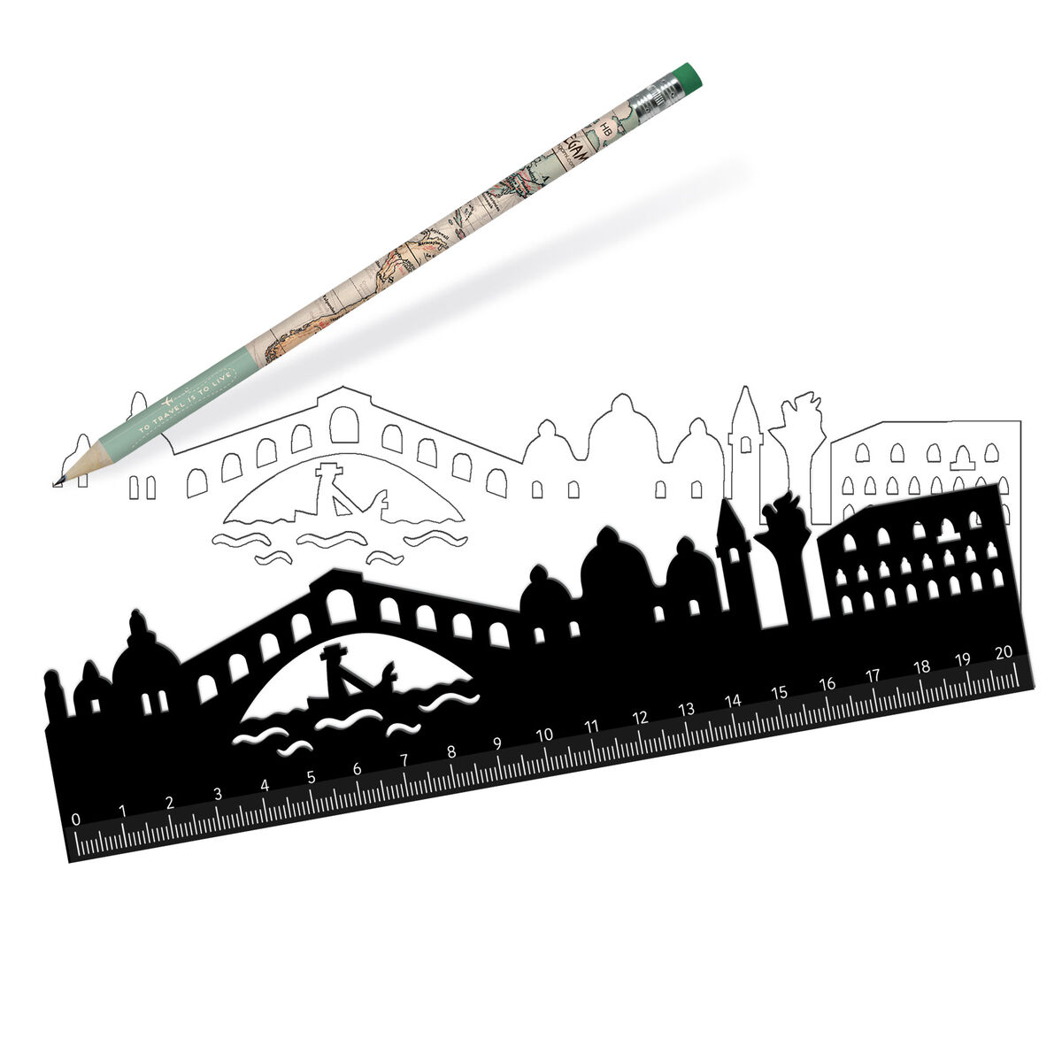 Ruler with the Venice Skyline - Follow The Skyline