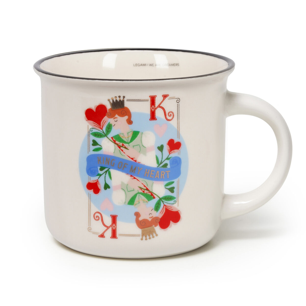 New Bone China Porcelain Mug with King-Themed Illustration. 350 ml capacity. The ideal Gift Idea for