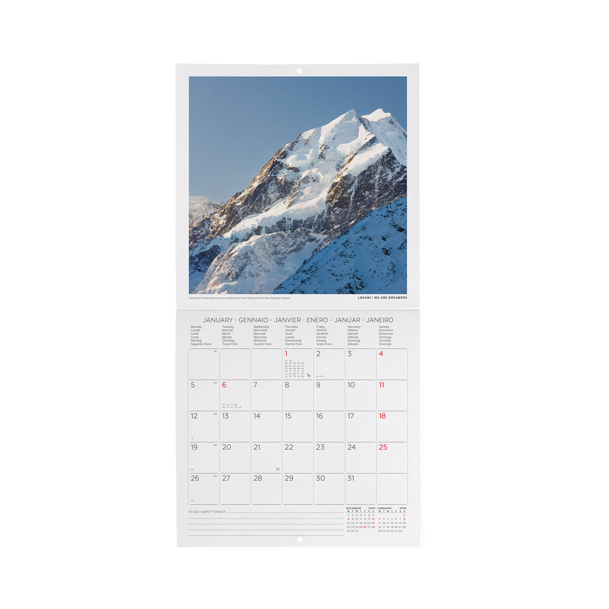 2026 Wall Calendar - 18 x 18 cm
