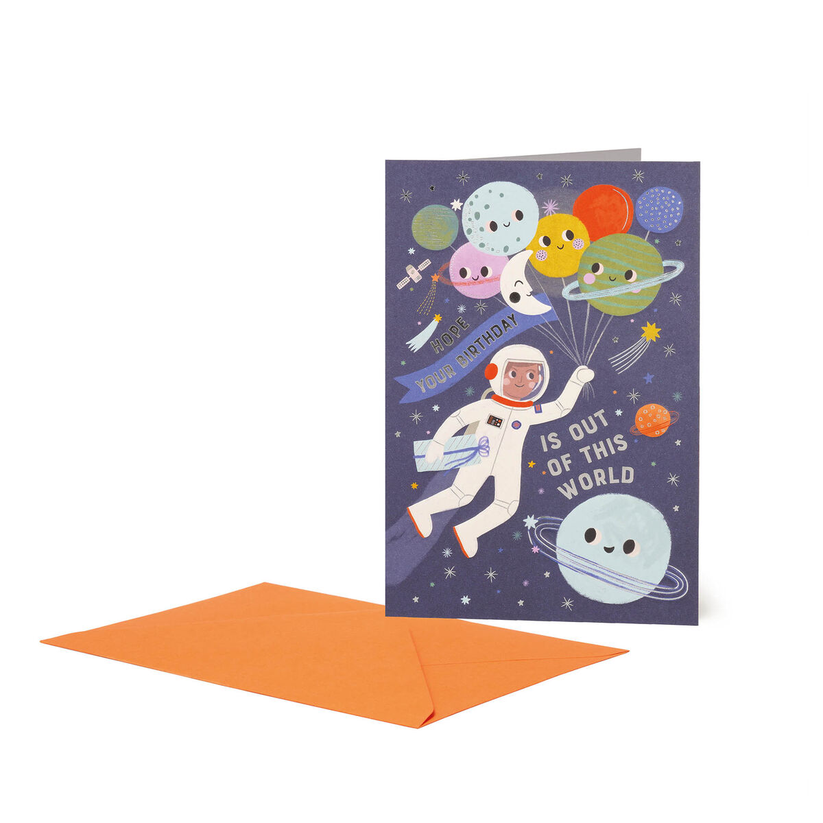 Birthday Card - Large - Greeting Card - Space Balloons