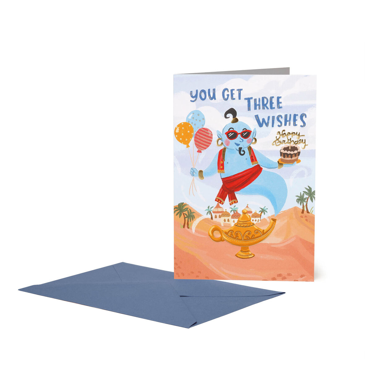 Birthday Card - Large - Greeting Card - Three Wishes