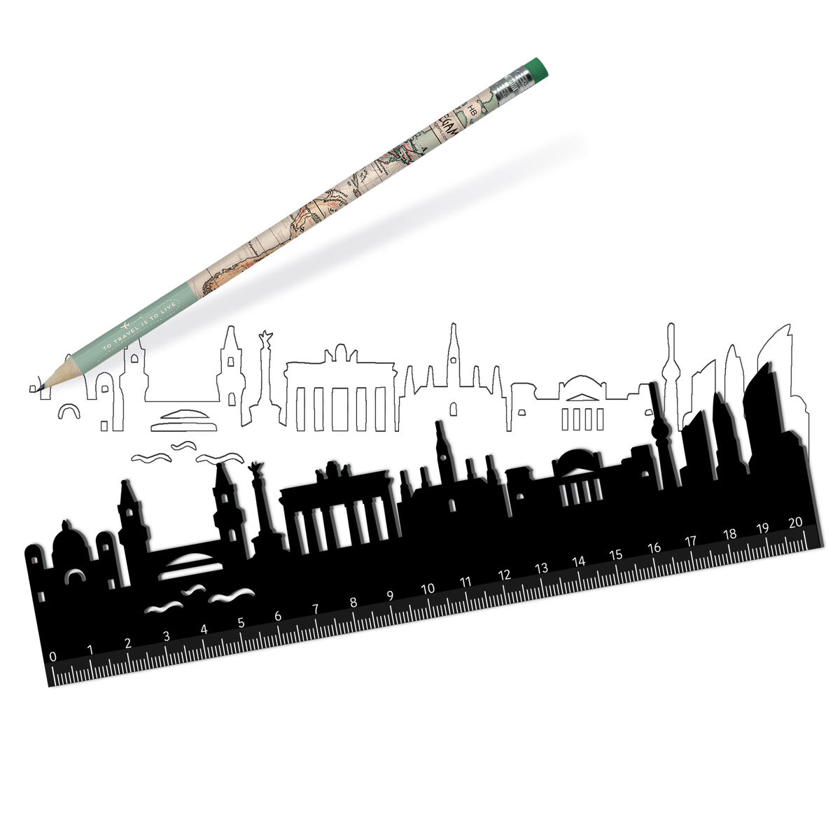 Ruler with the Berlin Skyline - Follow The Skyline