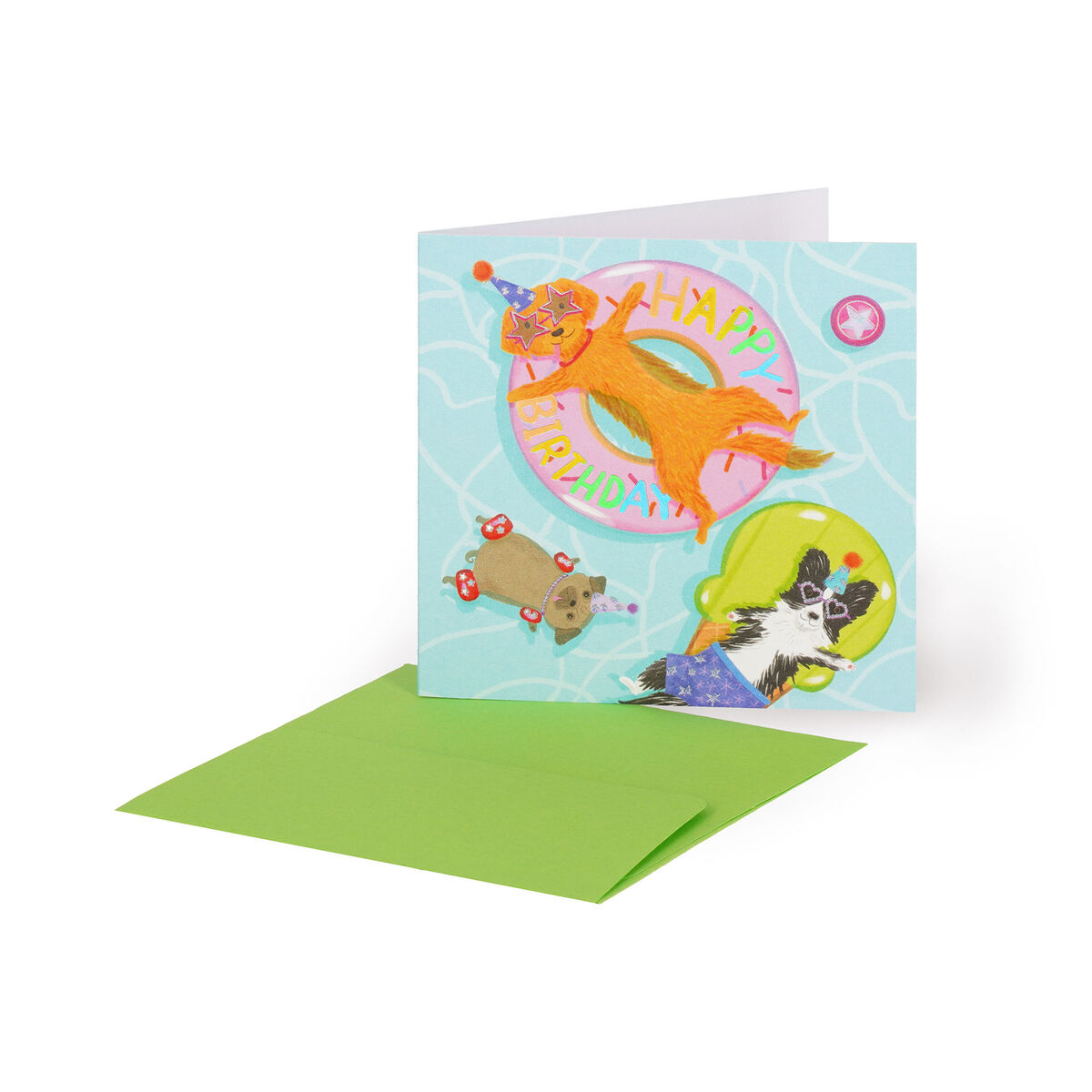 Birthday Card - Small - Small Greeting Card - Pool Dogs