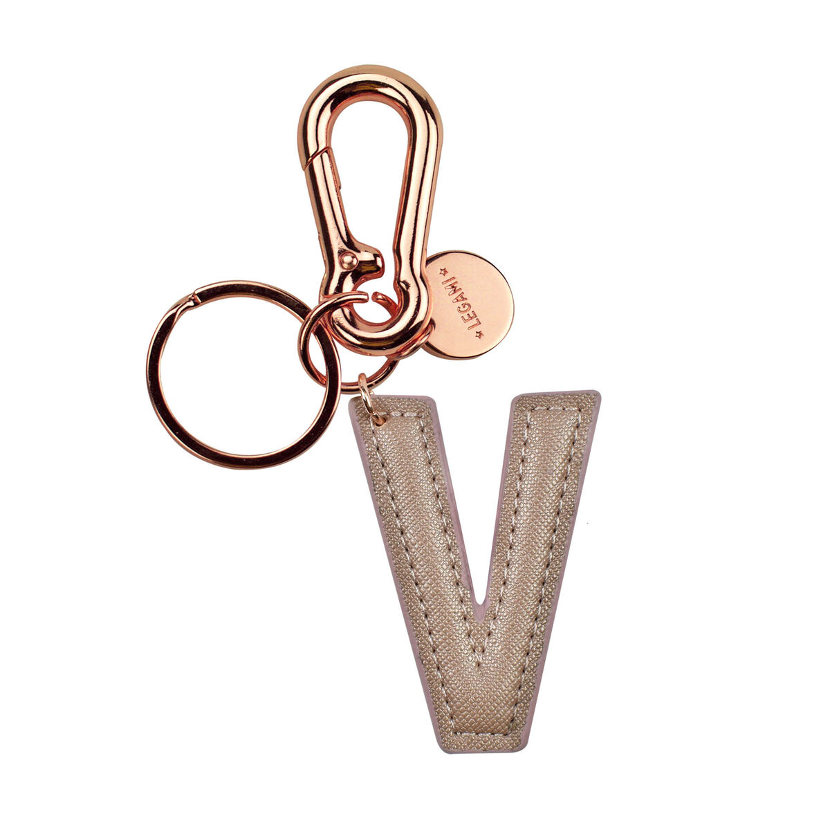Key Ring with Initial Letter - V / Rose Gold - My Initial