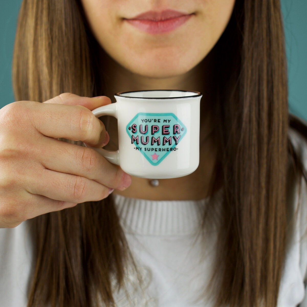 Set of 2 Coffee Cups - Super Mummy and Super Daddy - Espresso For Two