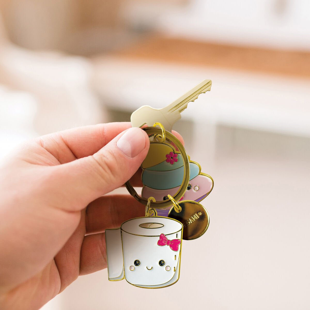 Enamel Key Chain - Poo - What a Key Ring!