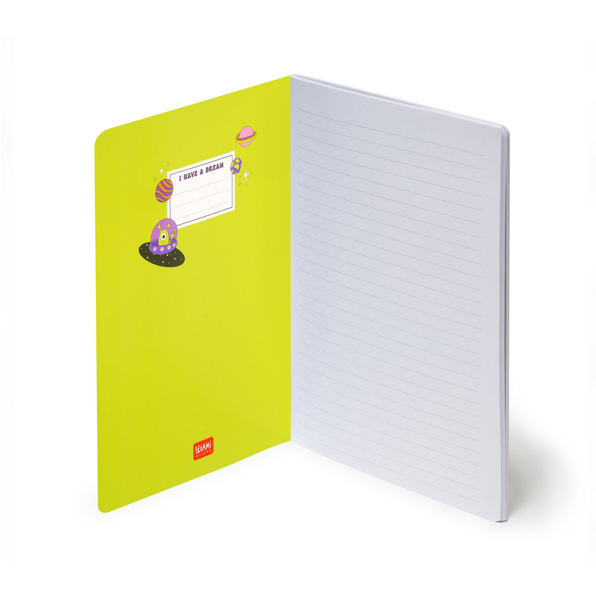 B5 Lined Notebook with Illustrated Hard Cover - Space