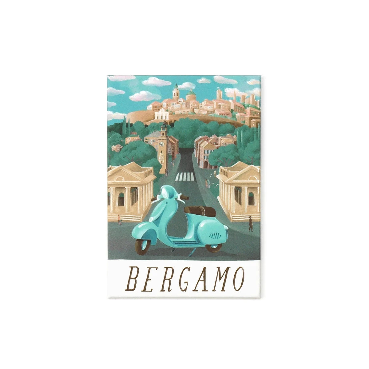 Bergamo Illustrated Magnet - World Cities Collection