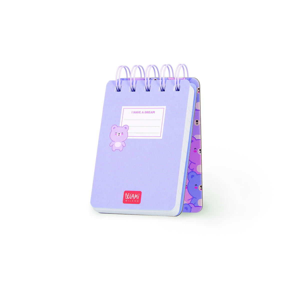 Lined Notebook with Illustrated Hard Cover - Teddy Bear - Jotter - Spiral-Bound