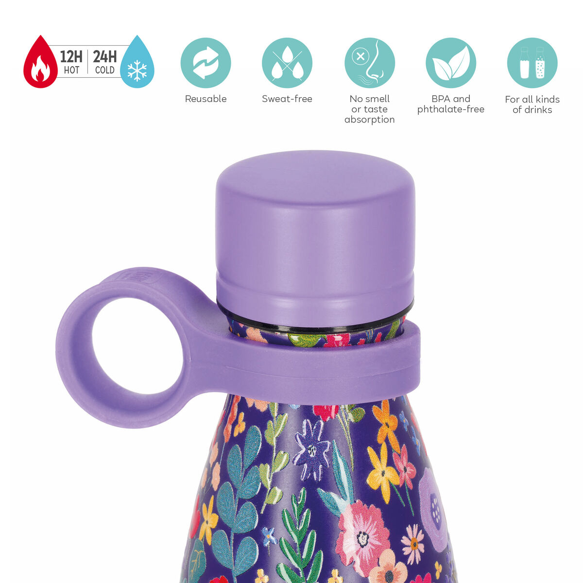 500 ml Vacuum Bottle - Flowers - Hot & Cold