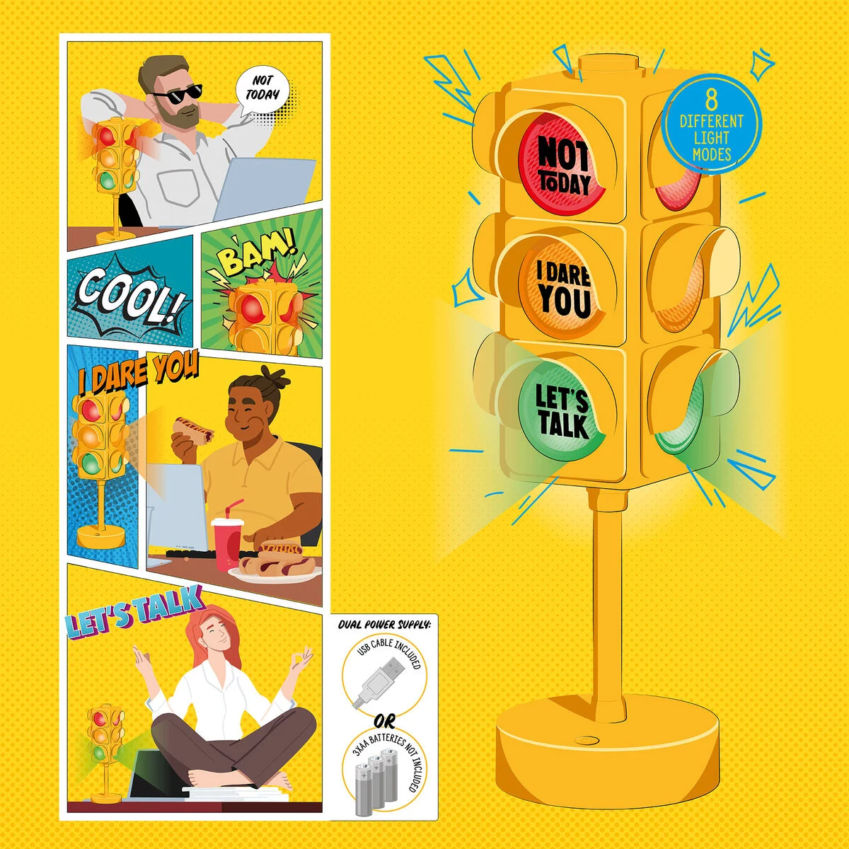 Desktop Traffic Light Lamp - Too Busy or Not Too Busy?