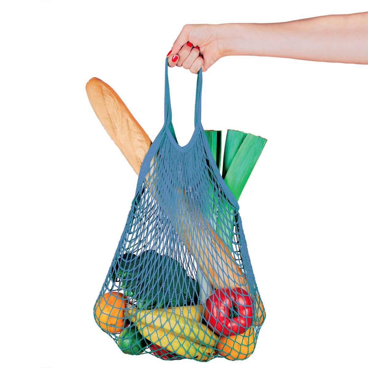 Blue Cotton Mesh Bag