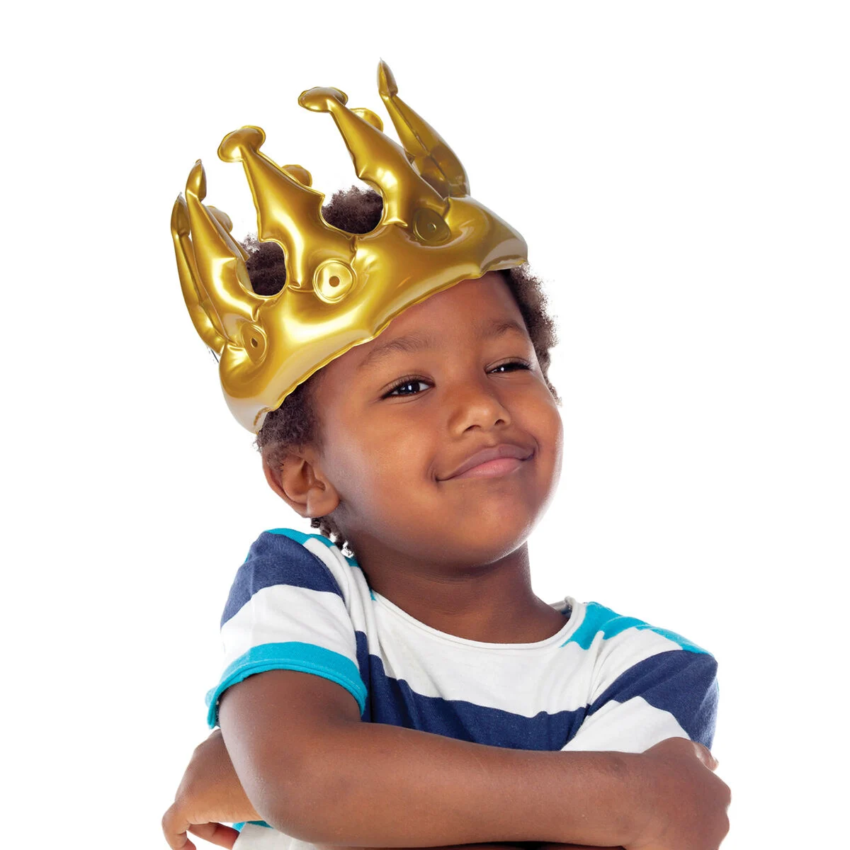 Gold Inflatable Crown - Prince - Party Prince