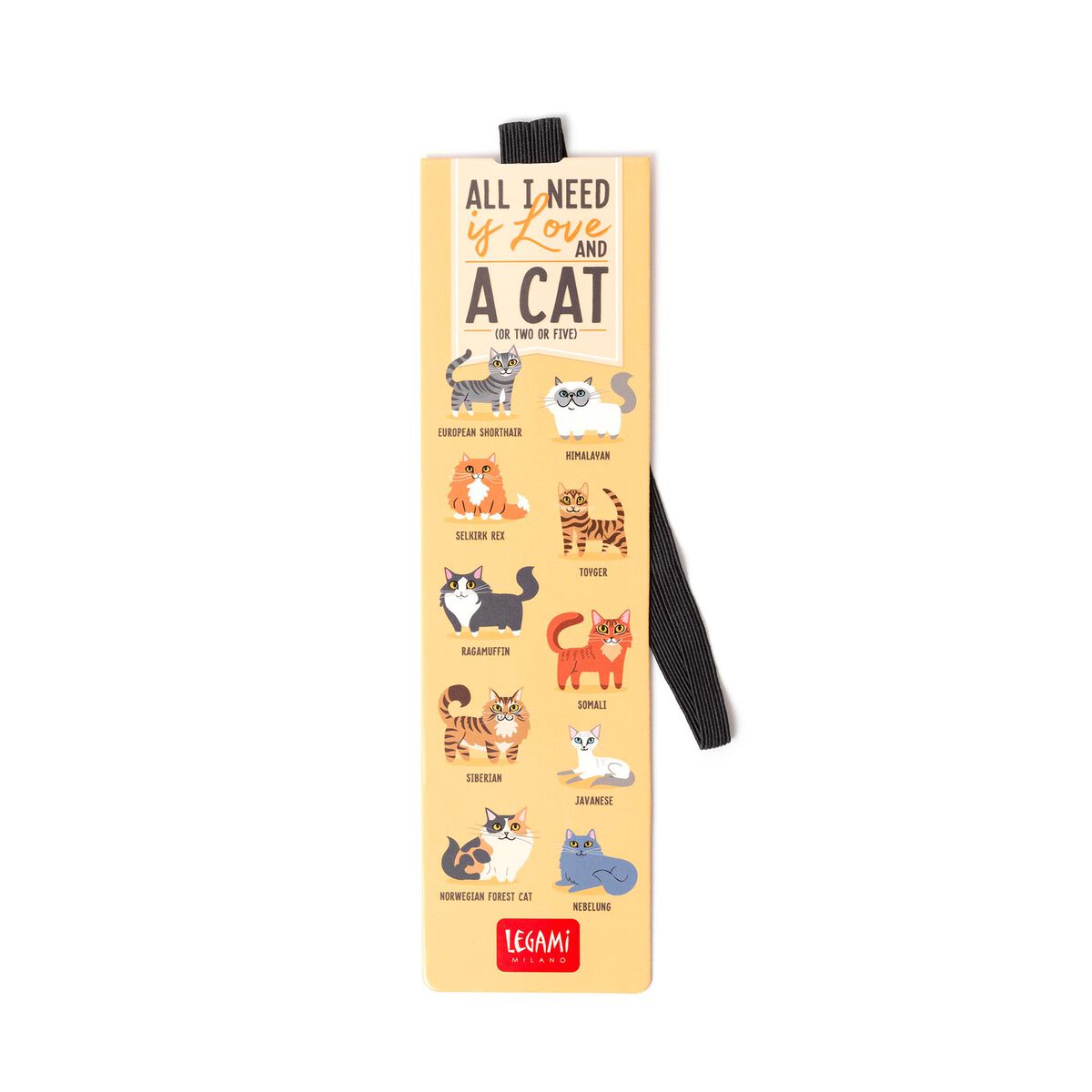 Illustrated Bookmark with Elastic Band - Kitty - Bookmark