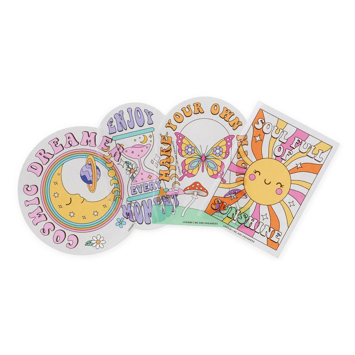 Set of 4 Static-Cling Suncatcher Stickers for Windows - Rainbow Maker