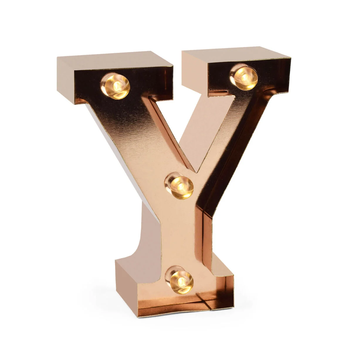 Rose Gold Light-Up Decorative Letter - Y - Mini Decorative Light