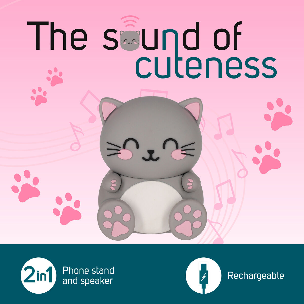 Kitty Wireless Smartphone Stand with Speaker - The Sound of Cuteness