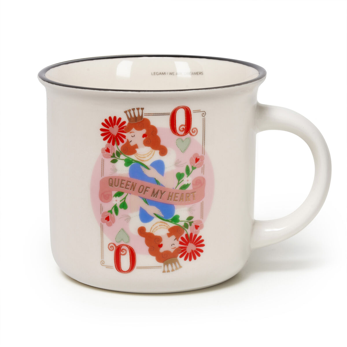 New Bone China Porcelain Mug with Queen-Themed Illustration. 350 ml capacity. The ideal Gift Idea fo