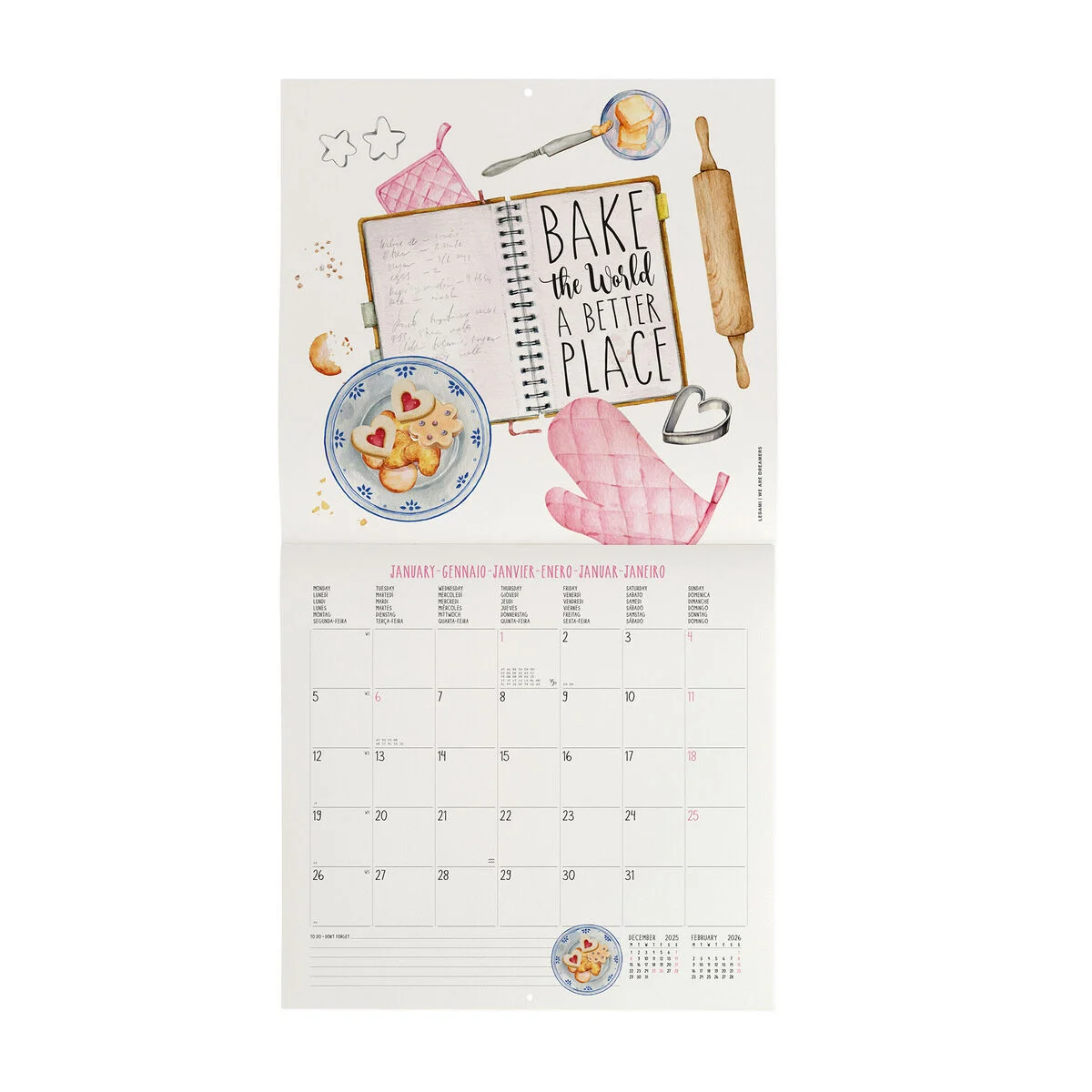 2026 Wall Calendar - 30 x 29 cm
