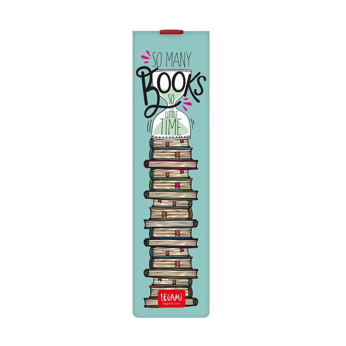 Illustrated Bookmark with Elastic Band - Book Lover, So Many Books - Bookmark