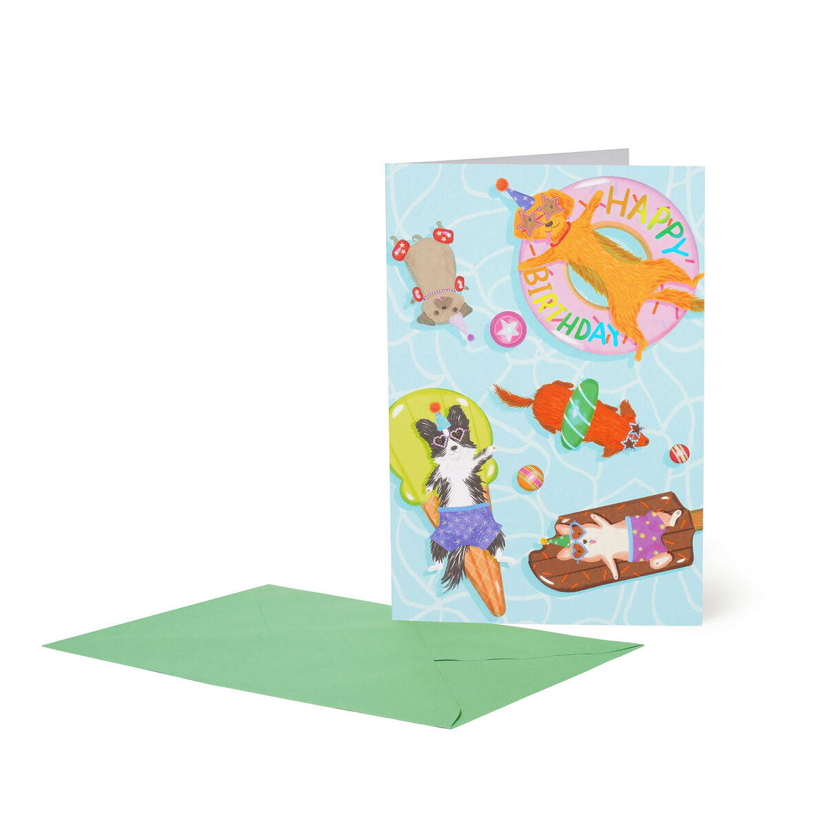 Birthday Card - Large - Greeting Card - Pool Dogs