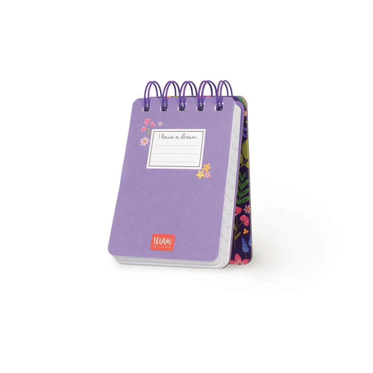 Lined Notebook with Illustrated Hard Cover - Flowers - Jotter - Spiral-Bound