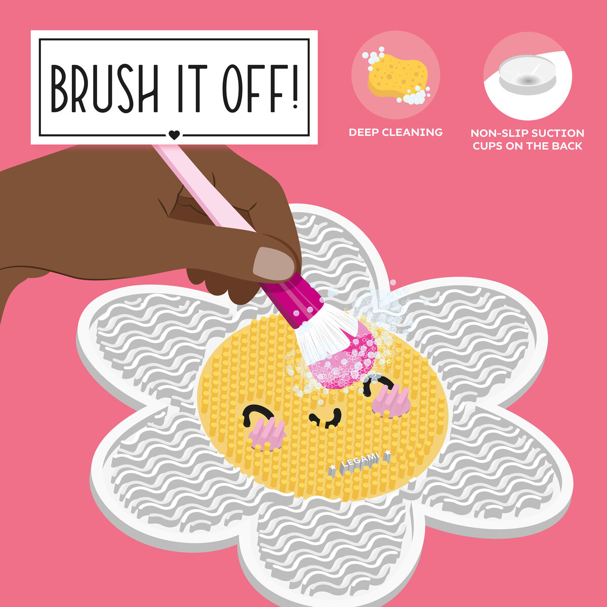 Daisy Makeup Brush Cleaning Mat - Brush it Off!