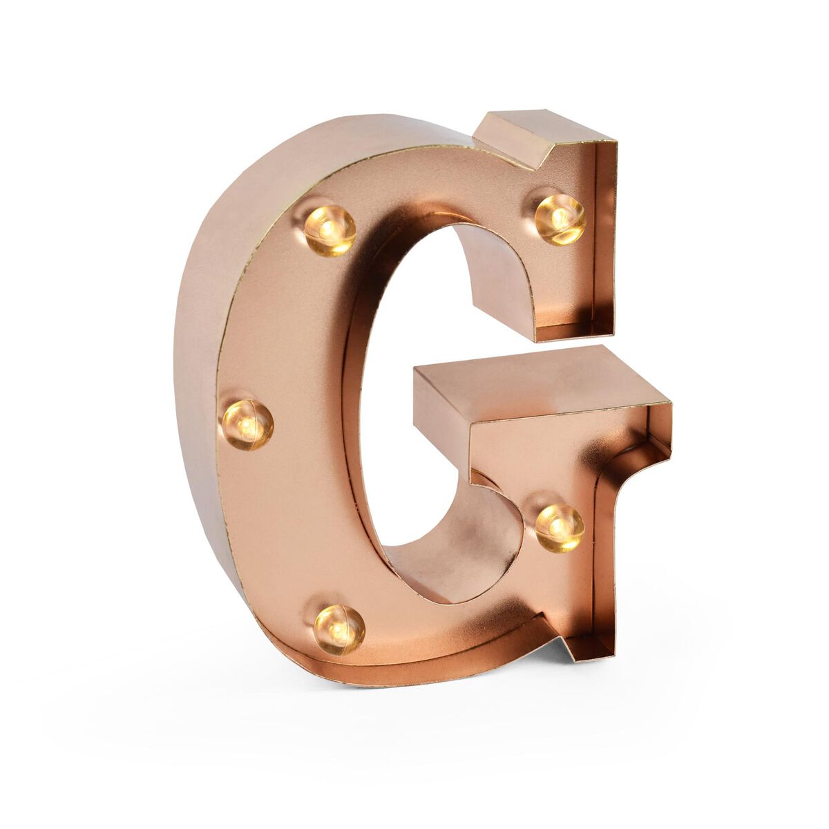 Rose Gold Light-Up Decorative Letter - G - Mini Decorative Light