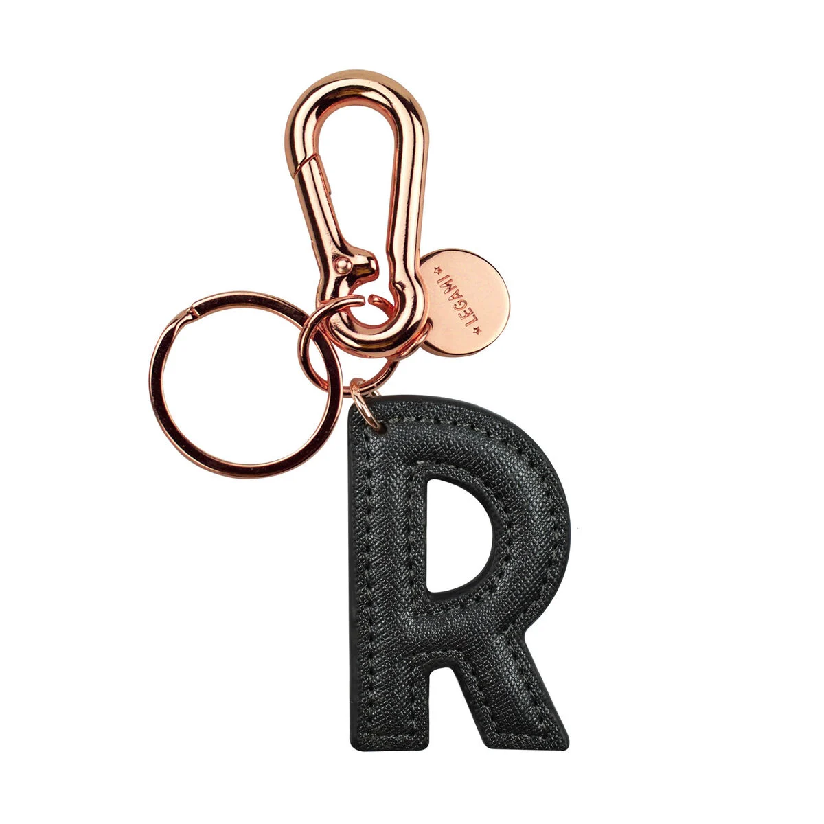 Key Ring with Initial Letter - R / Black - My Initial