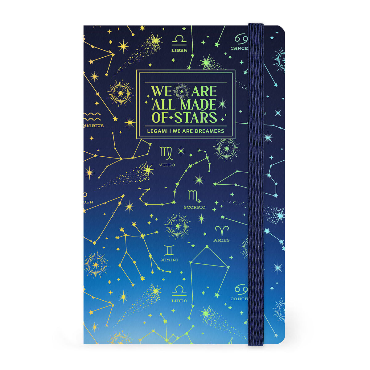 Lined Photo Notebook with Illustrated Hard Cover - Stars
