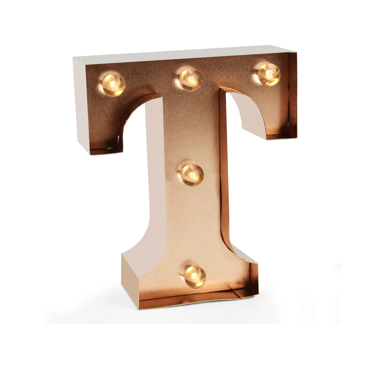 Rose Gold Light-Up Decorative Letter - T - Mini Decorative Light