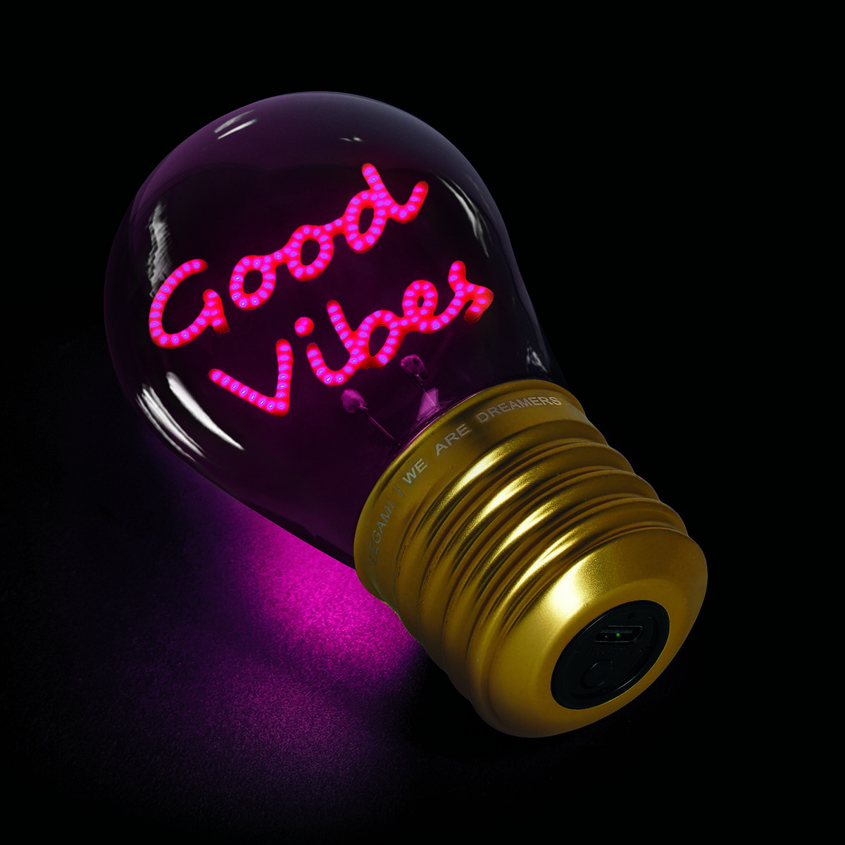 Decorative Lightbulb-Shaped Table Lamp - Good Vibes - Bulb Fiction