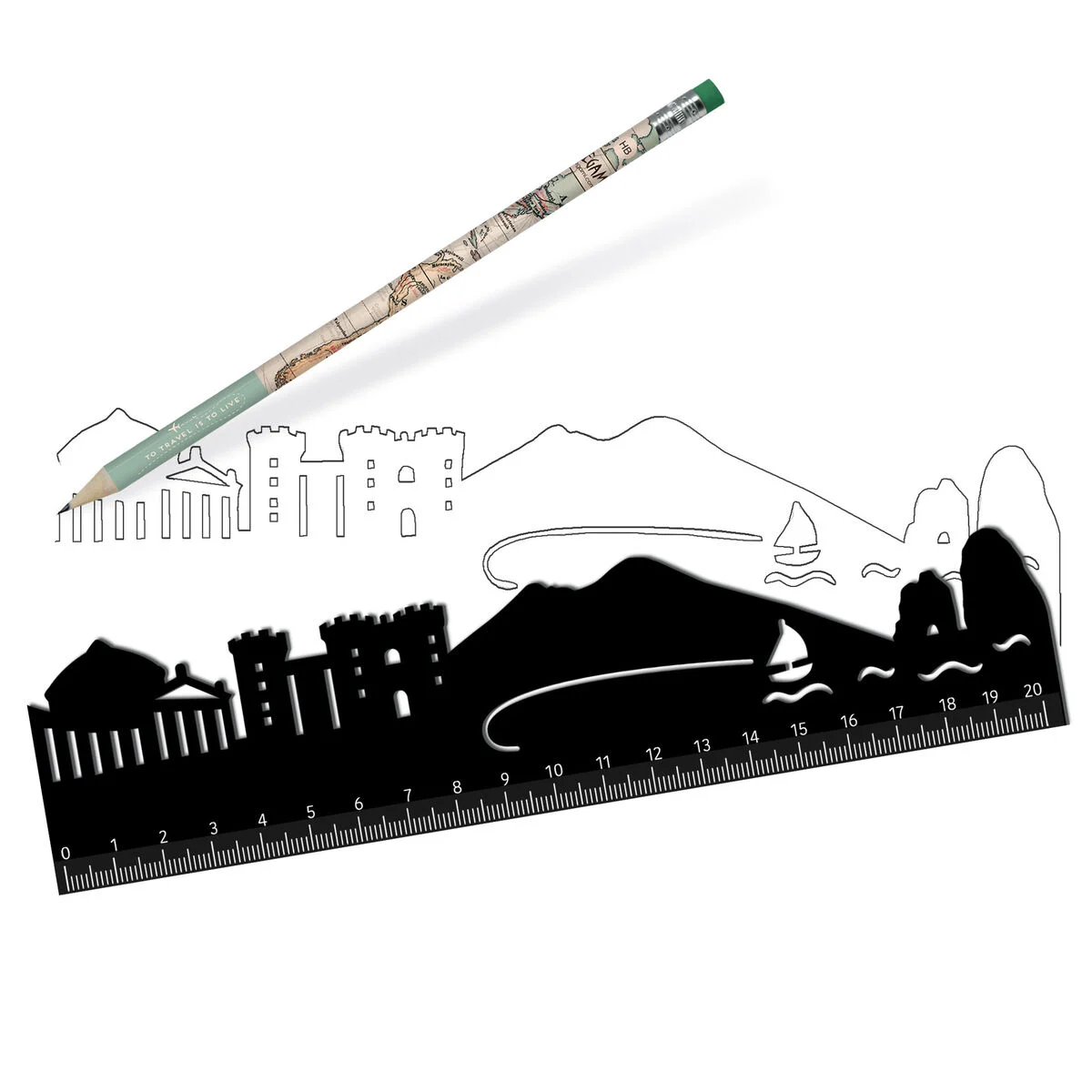 Ruler with the Naples Skyline - Follow The Skyline