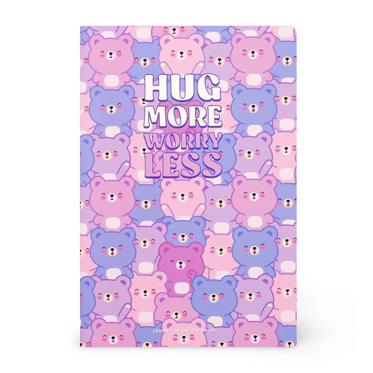 A6 Lined Notebook with Illustrated Hard Cover - Teddy Bear