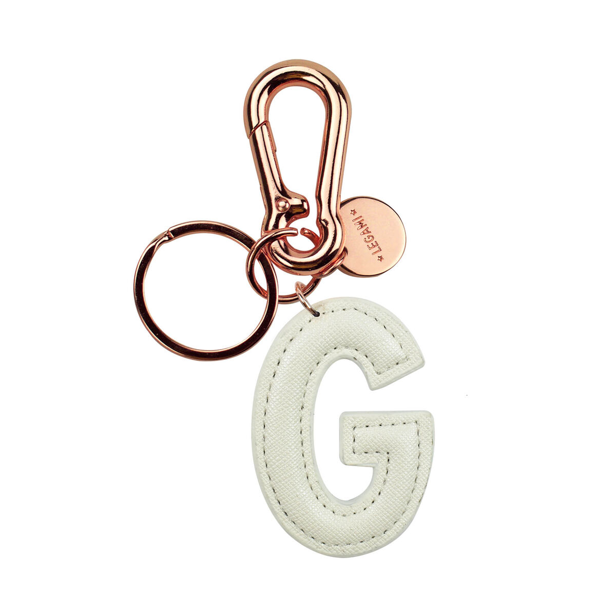 Key Ring with Initial Letter - G / White - My Initial