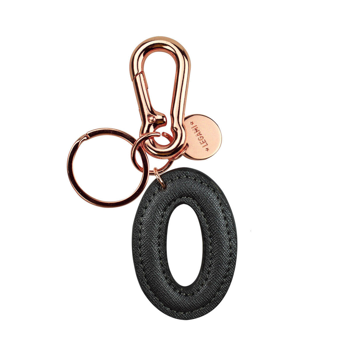 Key Ring with Initial Letter - O / Black - My Initial