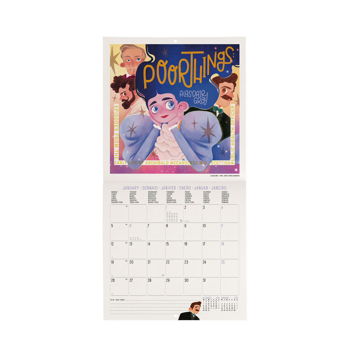 2026 Wall Calendar - 18 x 18 cm