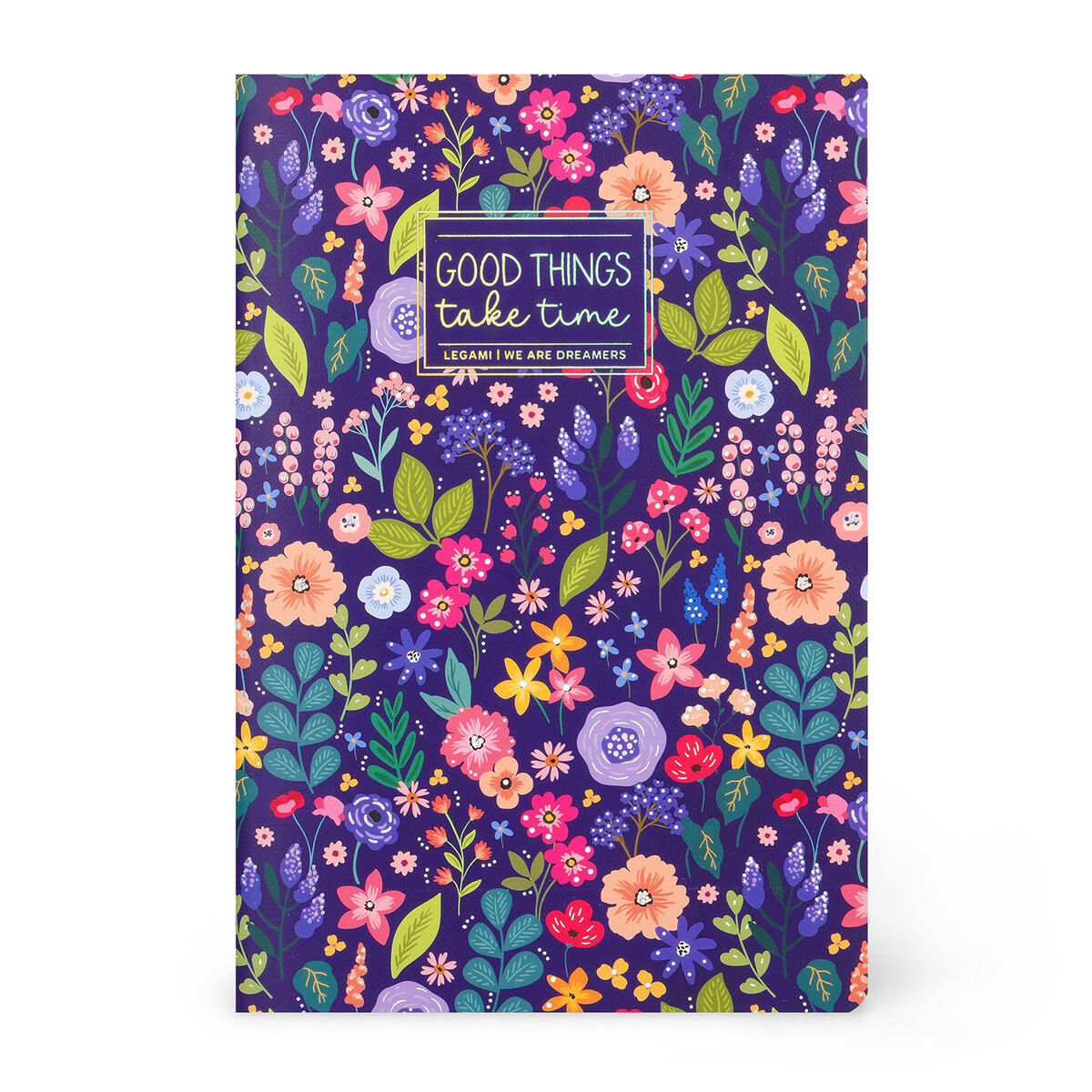 B5 Lined Notebook with Illustrated Hard Cover - Flowers