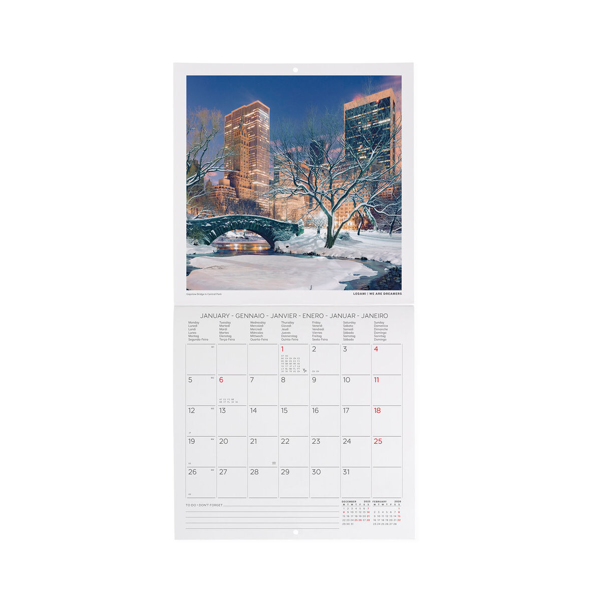 2026 Wall Calendar - 18 x 18 cm
