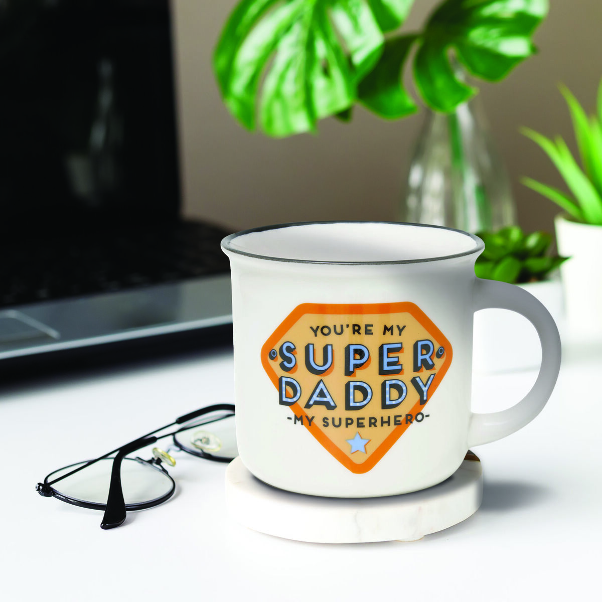 Porcelain Mug - Super Daddy - Cup-Puccino