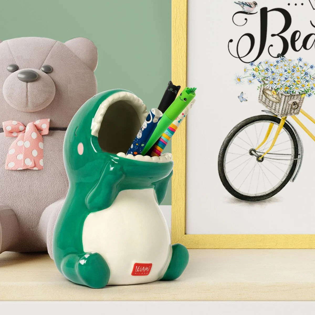 Dino Ceramic Pen Holder - Desk Friends