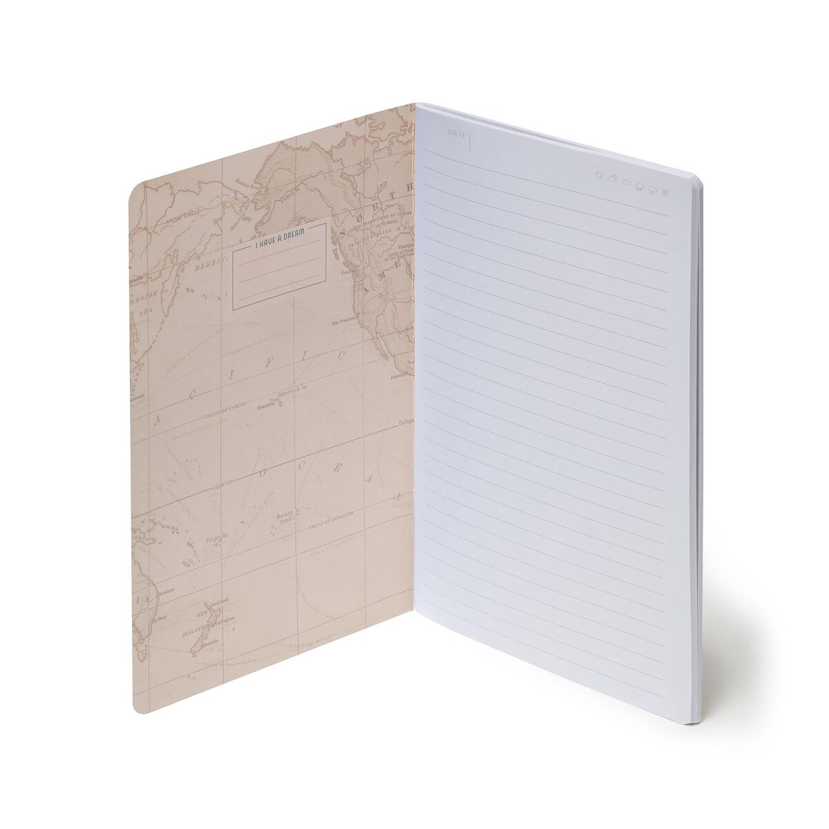 A5 Lined Notebook with Illustrated Hard Cover - Travel