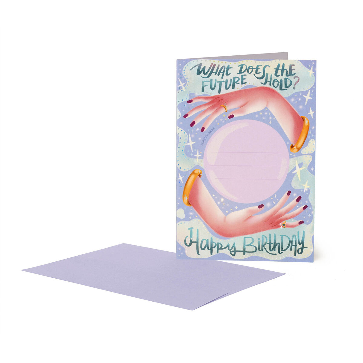 Happy Birthday Scratch-Reveal Birthday Card - Crystal Ball - Scratch-Off Card