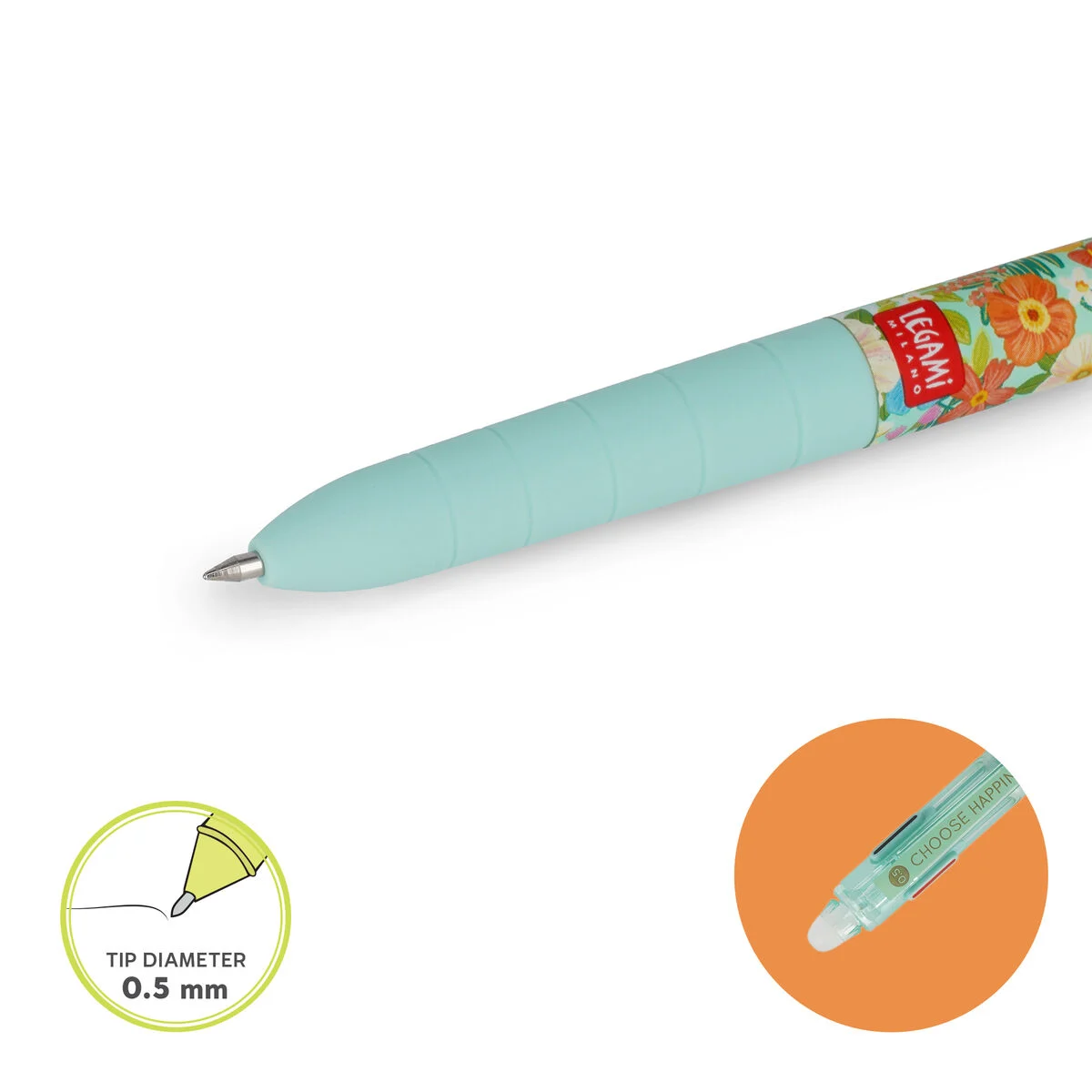 3-Colour Erasable Gel Pen - Flowers - Make Mistakes