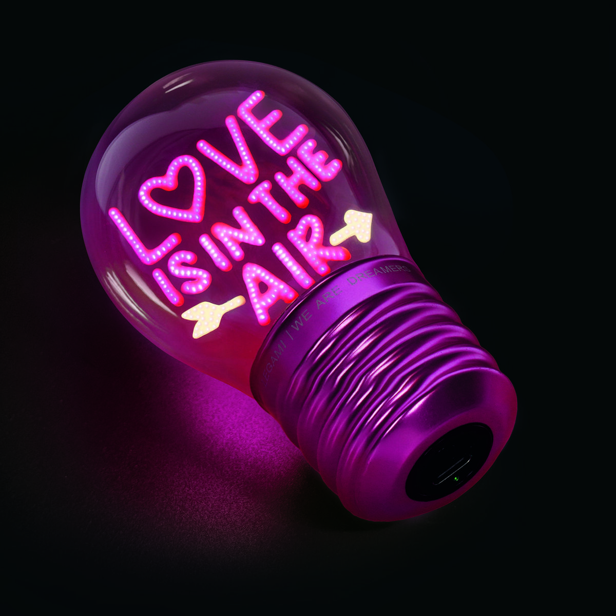 Decorative Lightbulb-Shaped Table Lamp - Love is in the Air - Bulb Fiction