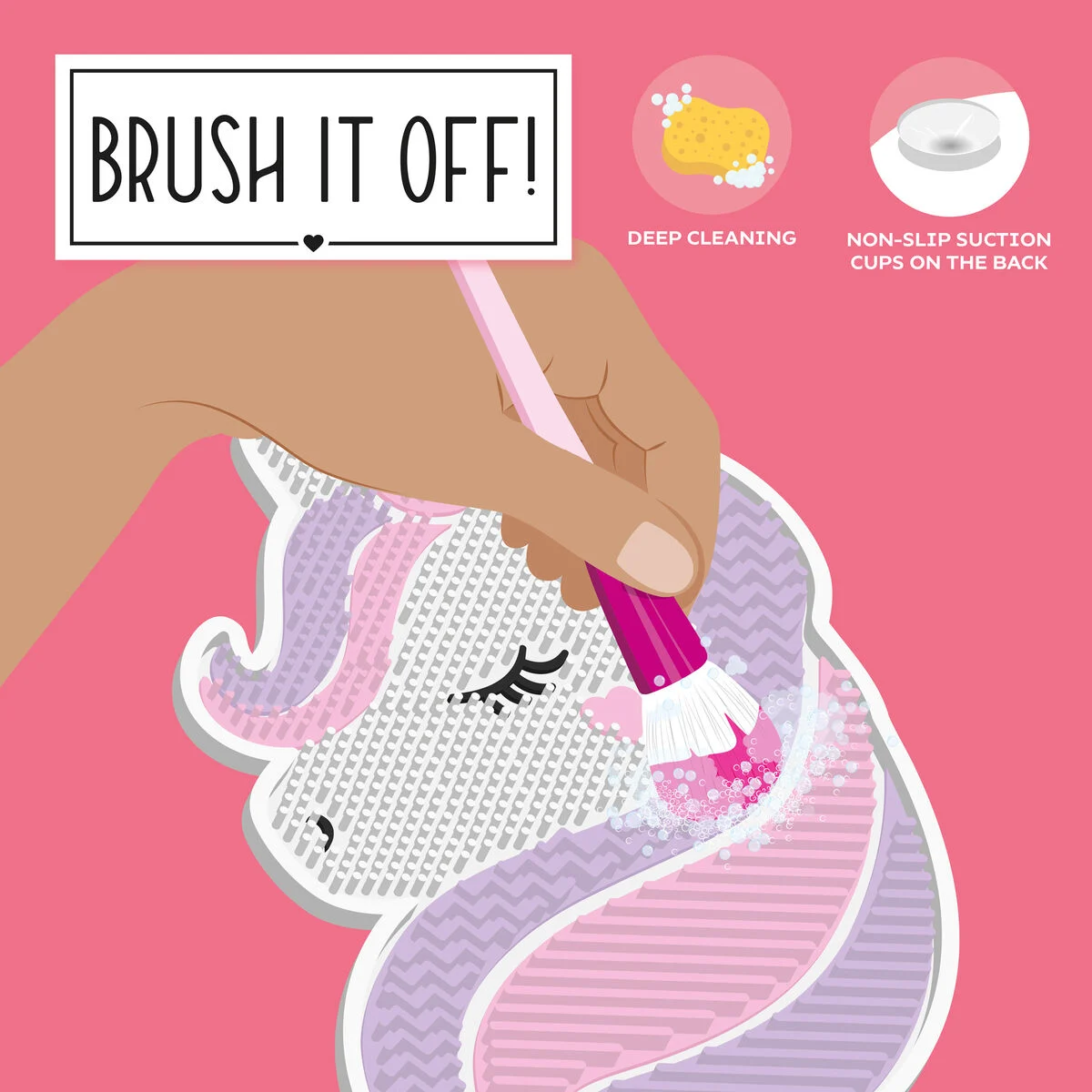 Unicorn Makeup Brush Cleaning Mat - Brush it Off!