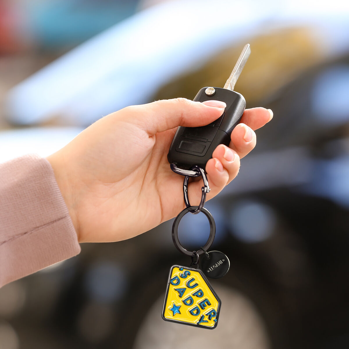 Enamel Key Chain - Super Daddy - What a Key Ring!